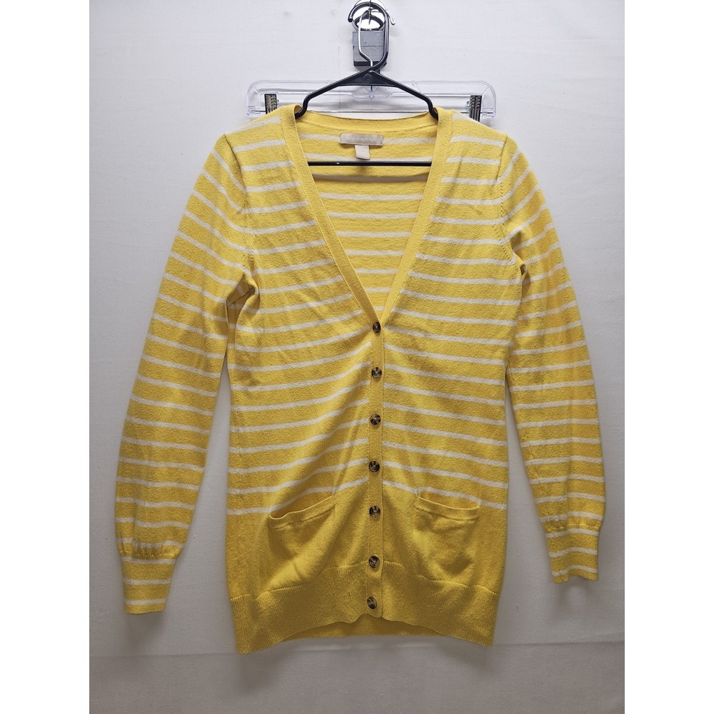 Banana Republic Striped Cardigan Womens M Preppy Coastal Grandma Academia